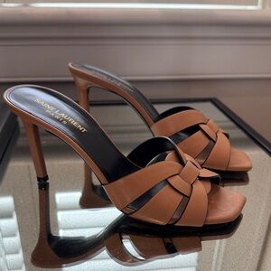 Saint Laurent Brown 3.5” Heeled Sandals